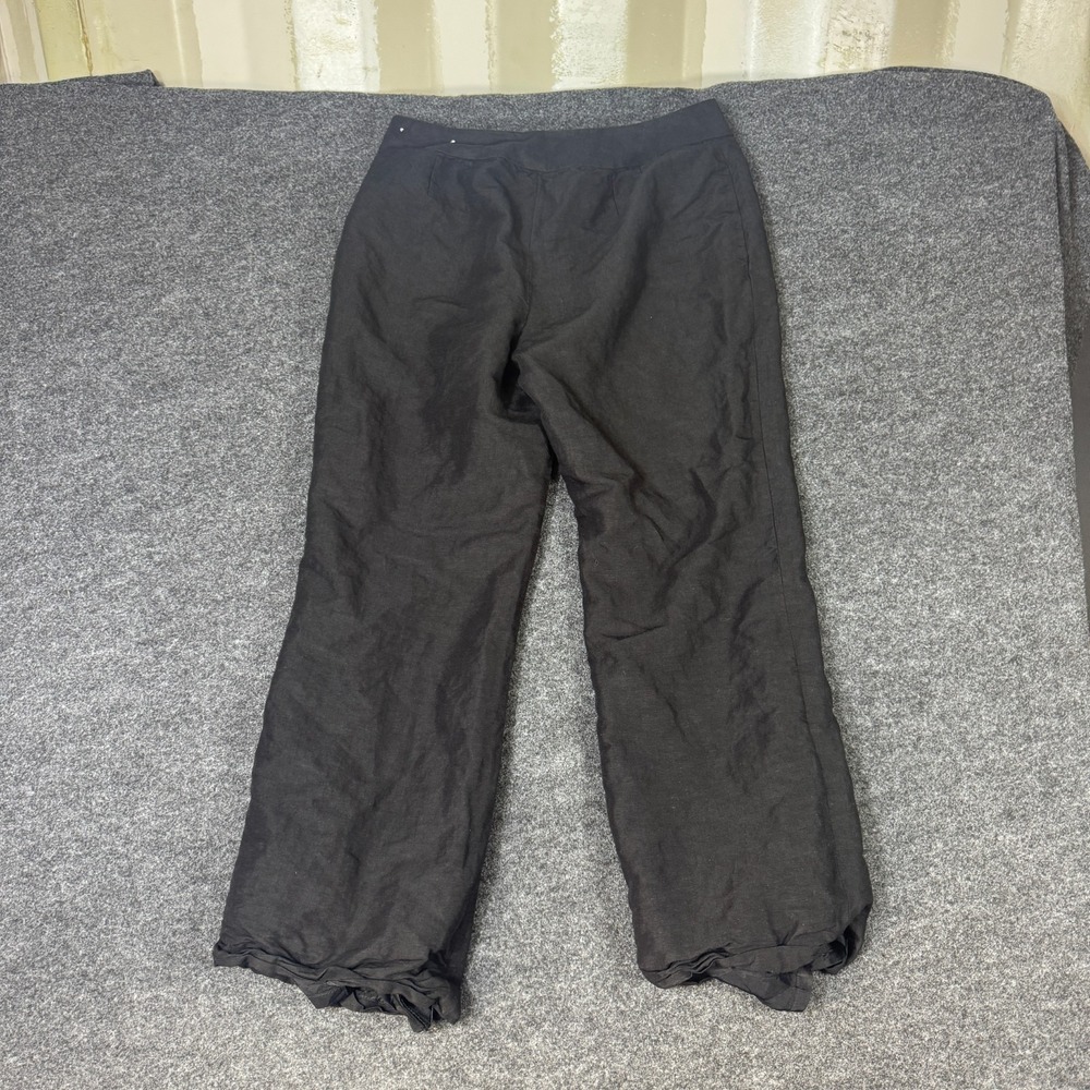 Vintage Ann Taylor Loft Crop Pants Womens 4 Petites Black Straight Leg Pull On
